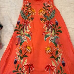 Anthropologie Orange and Cream Dress